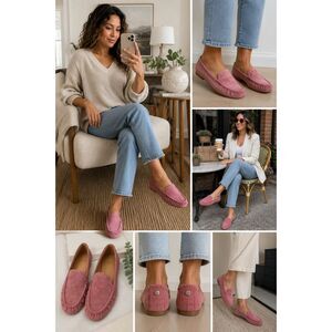 UGG Vivian Suede Loafers Bougainvillea Pink Women's US 8.5 Slip On Moc Toe